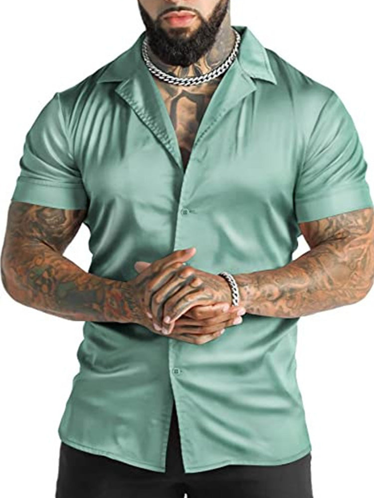 Men's Disco Lustrous Finish Shiny Shirt