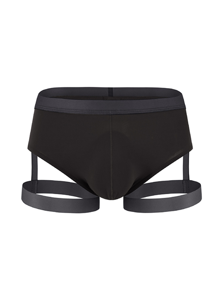 Men’s Sexy Solid Color Suspender Briefs