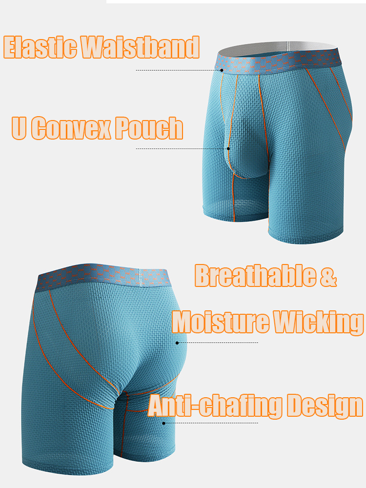 3 Pack Men's Anti-chafing Waffle Boxer Briefs