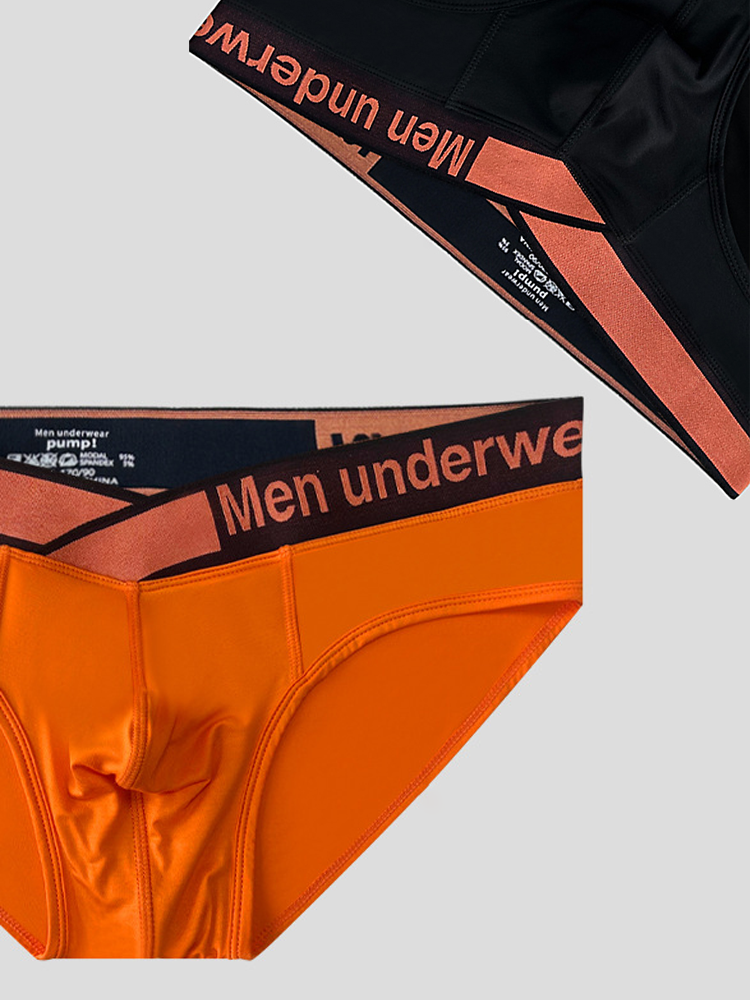 2 Pack Men's Stylish V-Shaped Waistband Briefs