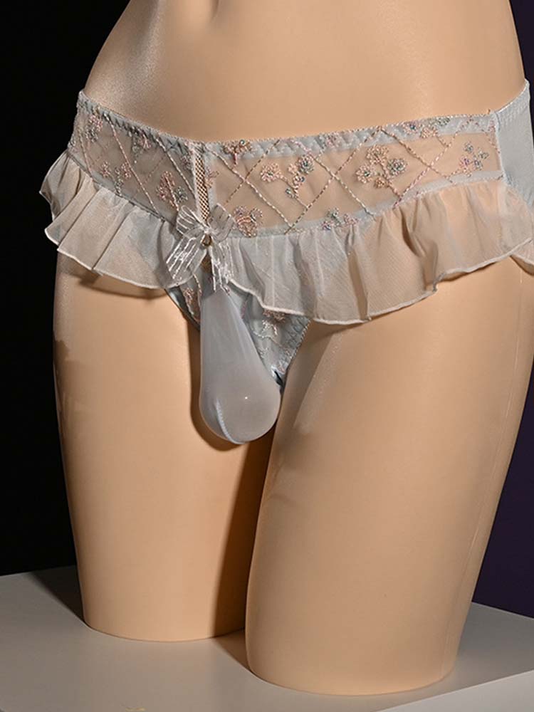 Men's Sexy Lace Ruffled Wrapped Egg Briefs