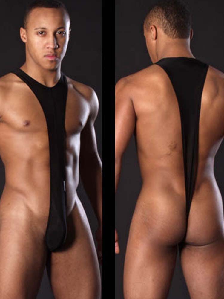 Men's Solid Color Y-Shaped Bodysuit