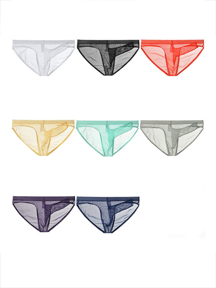 Men's Transparent Mesh Elephant Trunk Open Briefs