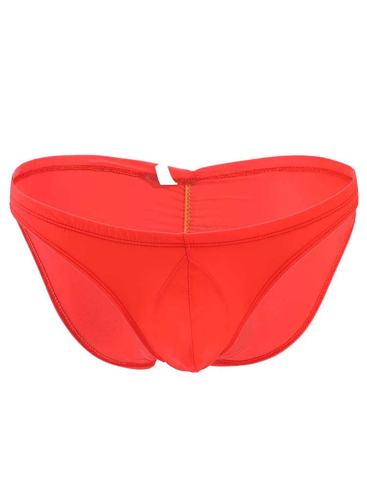 Men's Solid Color Translucent Low Rise Briefs