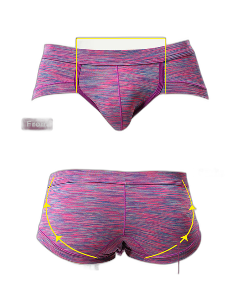 4 Pack Men's Striped U-convex Pouch Briefs