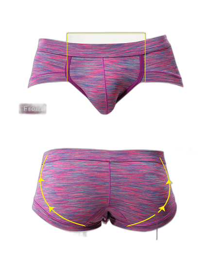 4 Pack Men's Striped U-convex Pouch Briefs