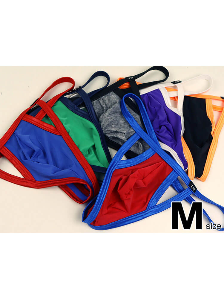 Men's Sexy Cutout Color-Block Low-Rise Thong