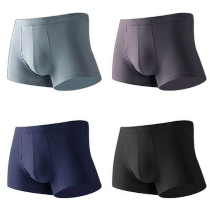 4Pcs Modal Pure Color Thin U Convex Boxer Briefs For Men