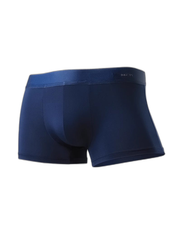 3 Pack Men's Ultra-thin Ice Silk Seamless Solid Trunks