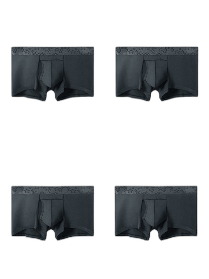 4 Pack Men’s Support Pouch Trunks With Functional Fly