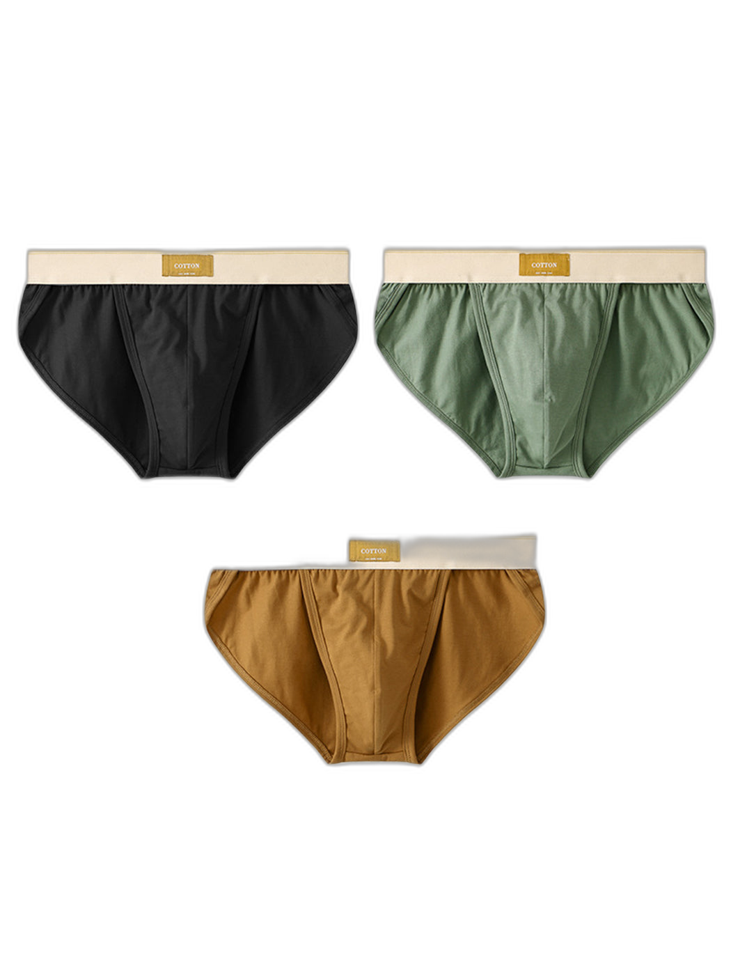 3 Pack Men's Sexy High Cut Cotton Bikini