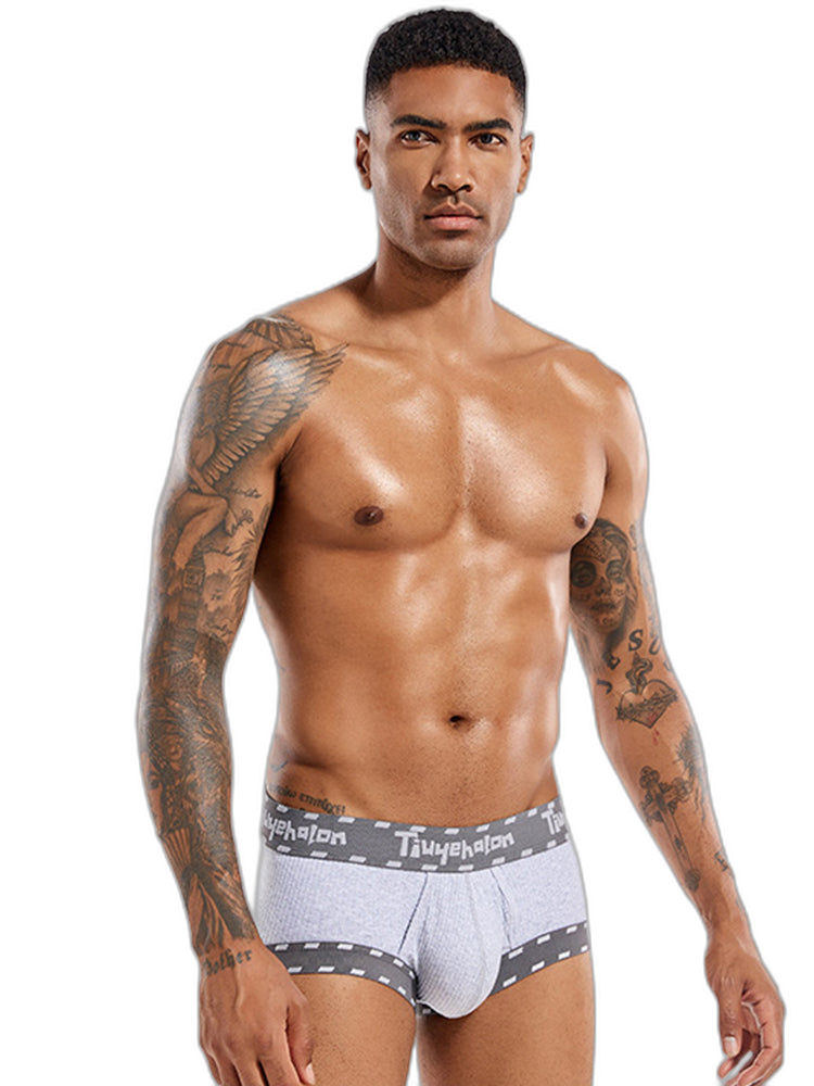 Men's Threaded Fabric Pouch Trunks With Fly
