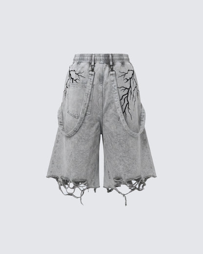LIGHTNING Series | New Strap Wide-Leg Shorts