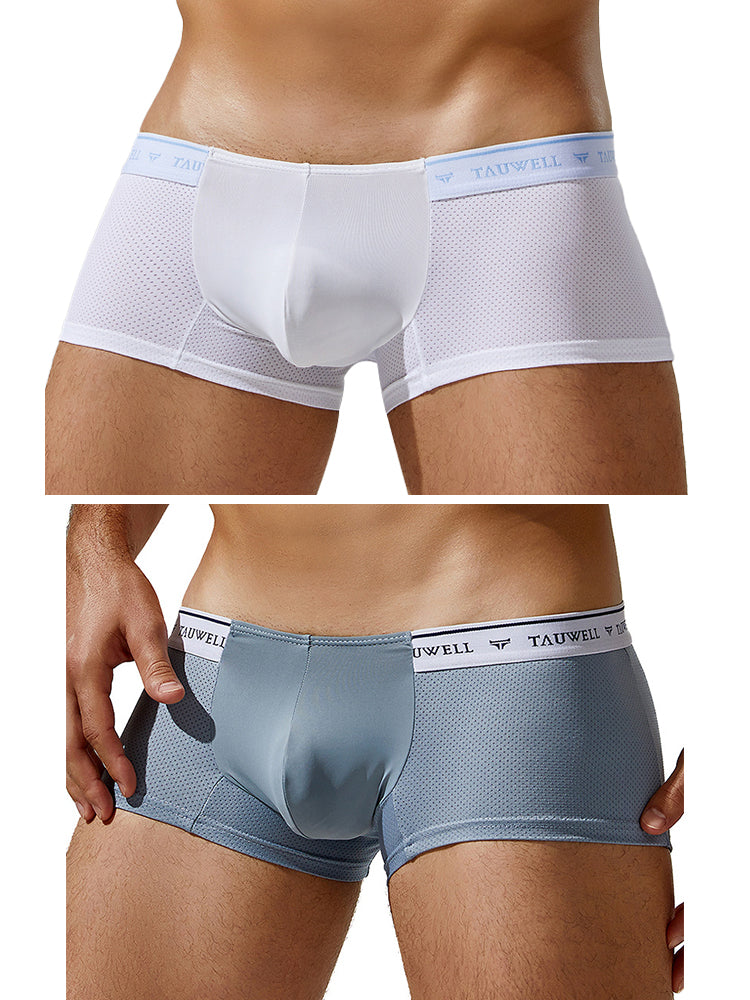 2 Pack Men's Sexy Comfortable Breathable Solid Color Trunks