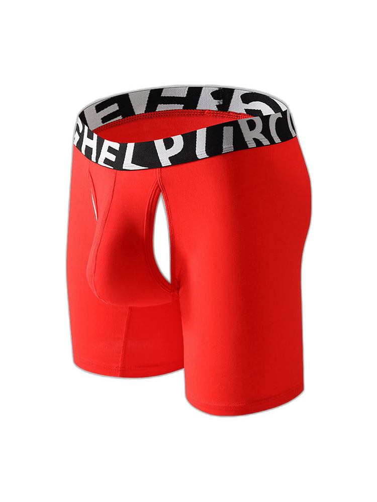 2 Pack Men's Long-Leg Anti-Chafing Performance Boxer Briefs