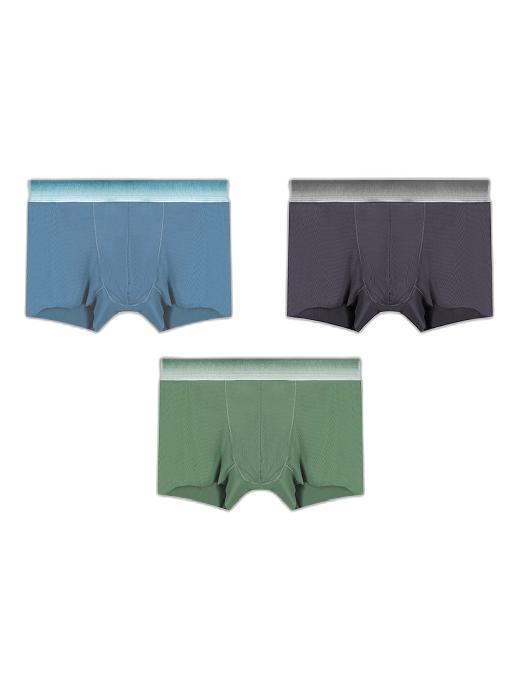 3 Pack Men's Breathable Threaded Fabric Ball Pouch Trunks