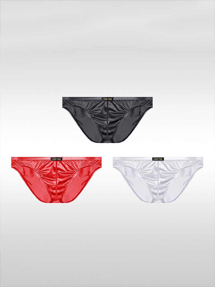 Men's Sexy Silky Thin Breathable Satin Low-Rise Briefs