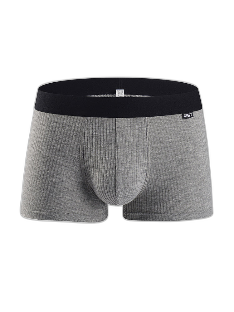 Men's Breathable Threaded Fabric U Convex Trunks