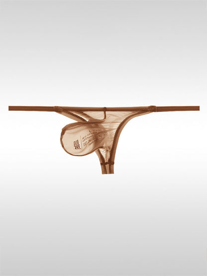 Men's Sexy Sheer U-Bulge Pouch Ice Silk Thong