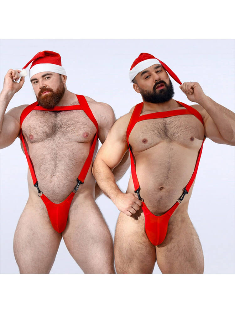 Men's Sexy Low-Rise Seamless Bodysuit Thong