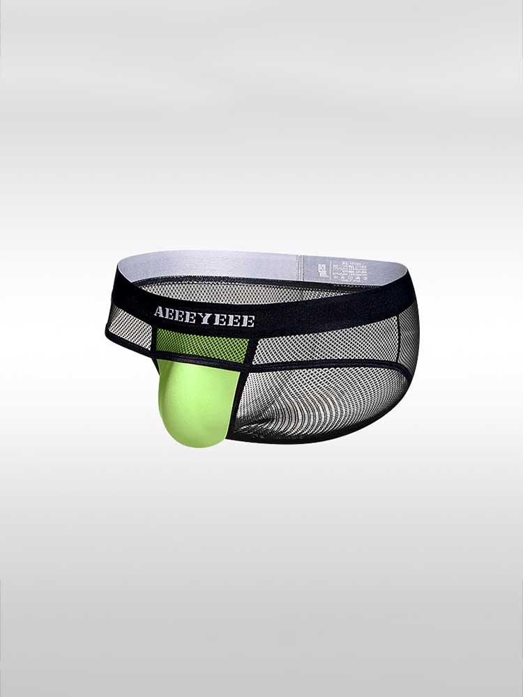 Men's Sexy Sheer Mesh Low-Rise U-Bulge Pouch Briefs