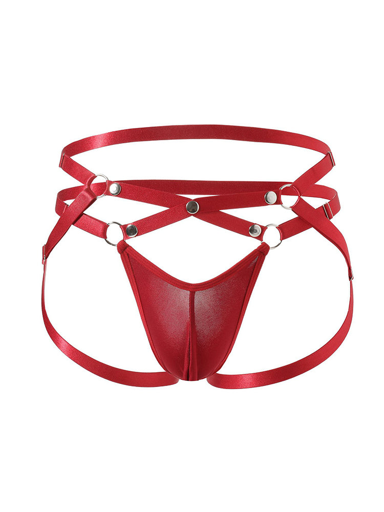 Men's Hollowed-out Cross-strap Binding Sexy Thong