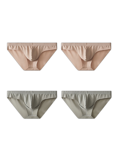 4 Pack Men's Ice Silk Lightweight Breathable Minimalist Briefs
