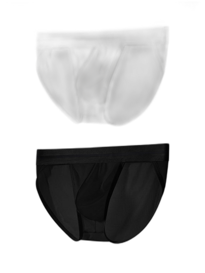 2 Pack Men's Ultra-Soft Ice Silk Quick-Dry Smooth Cooling Briefs
