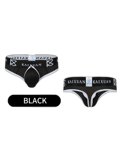 2 Pack Men's Breathable Mesh Removable U-Shaped Pocket Thongs