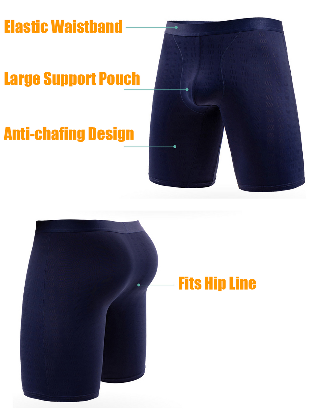 2 Pack Men’s Front Pouch Mesh Boxer Briefs