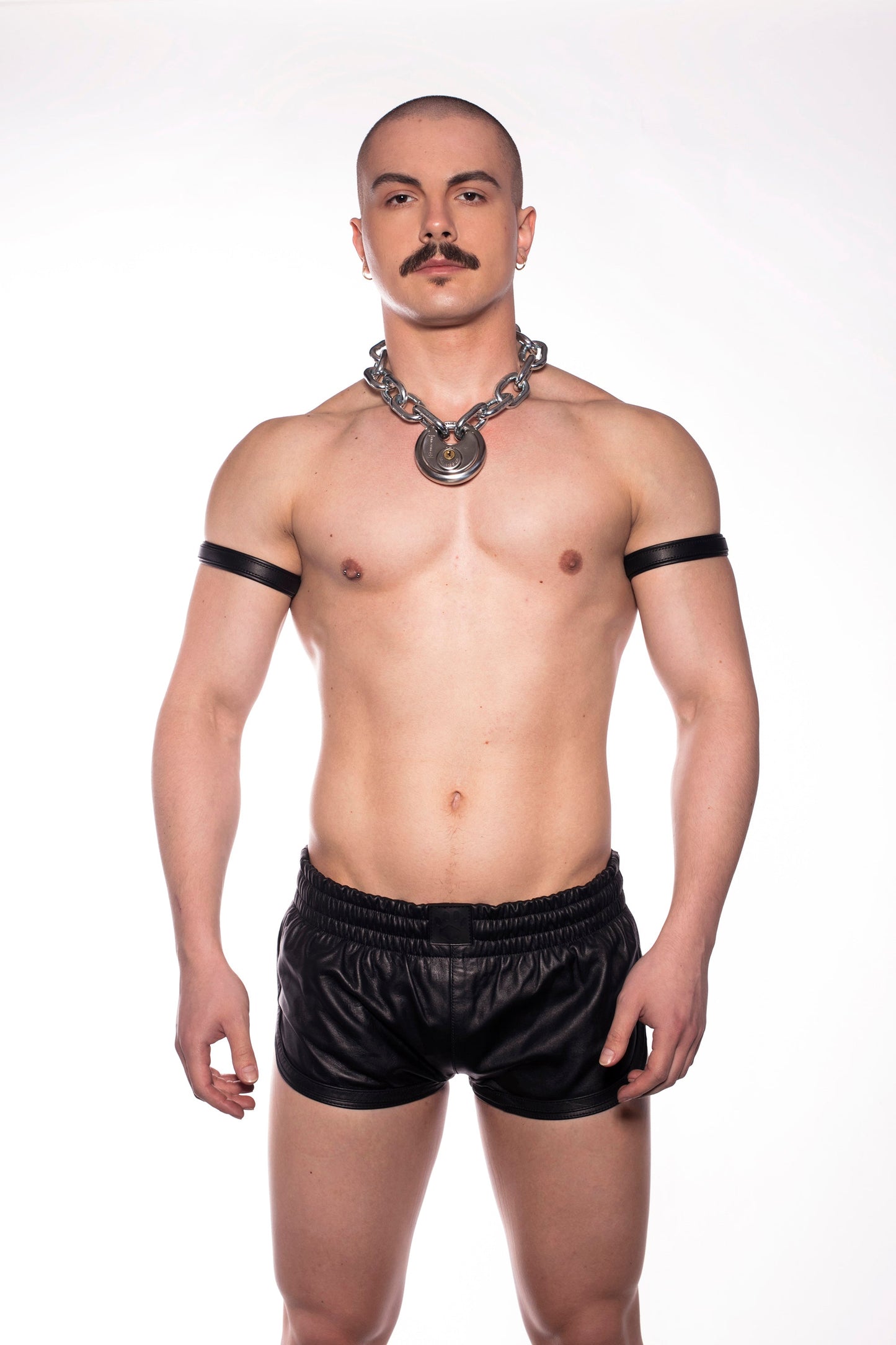 Prowler RED Leather Sports Shorts Black