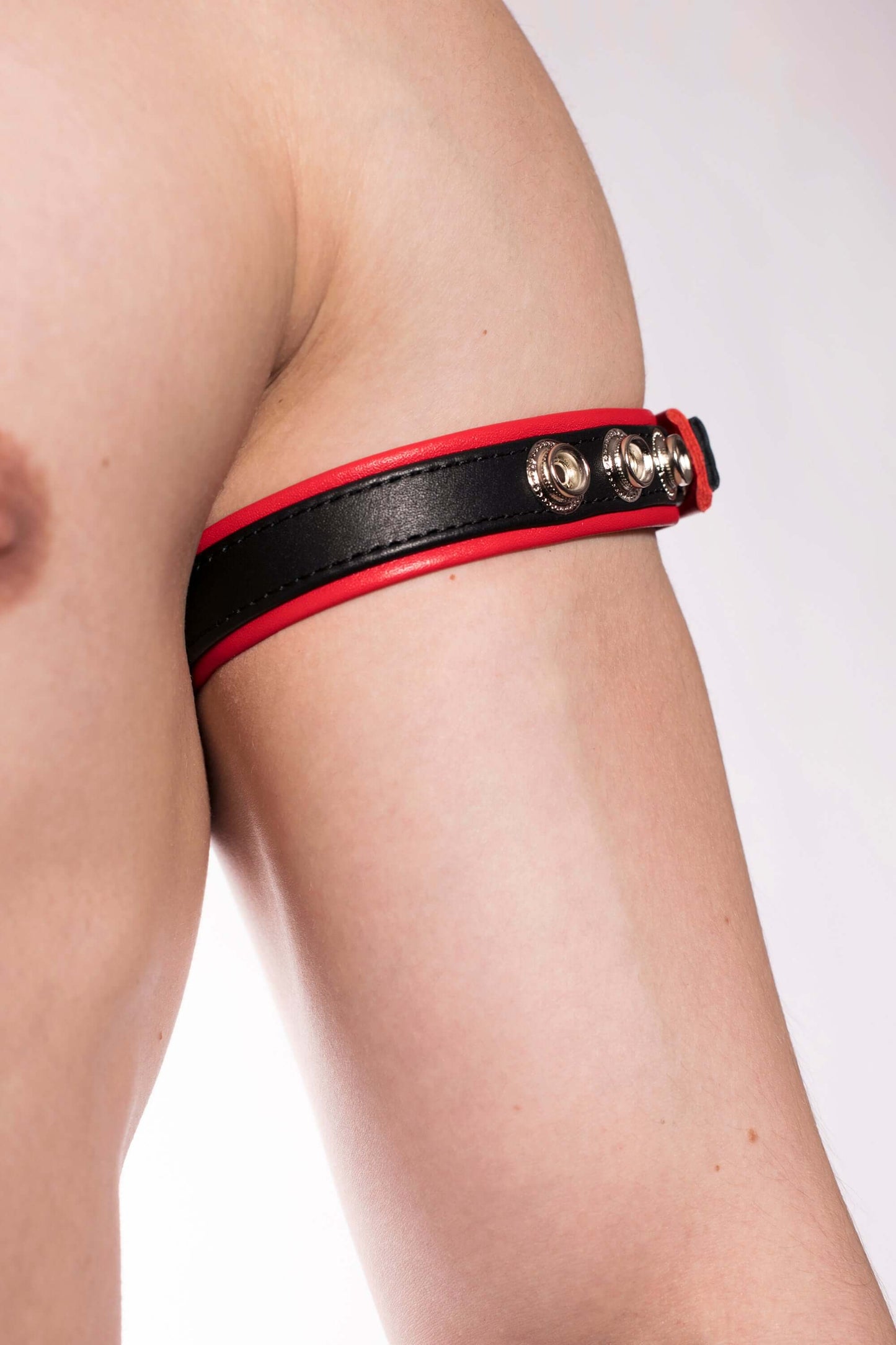 Prowler RED Leather Bicep Band Black/Red