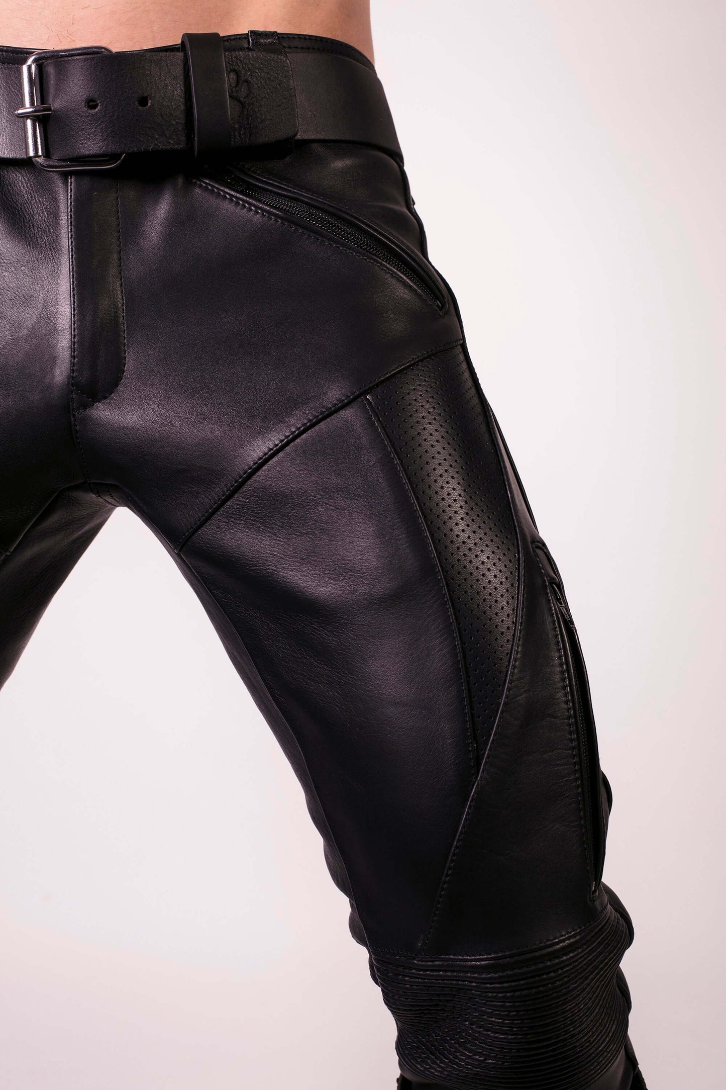 Prowler RED Leather Biker Jeans