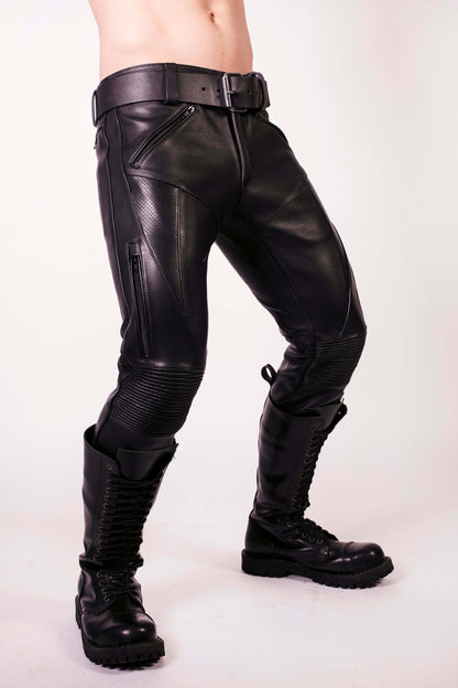 Prowler RED Leather Biker Jeans