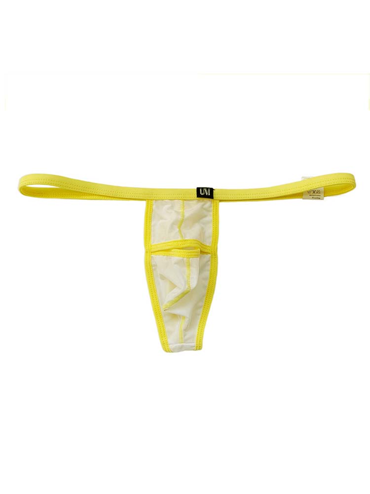 Men's Ice Silk Colorblock Opening Thong