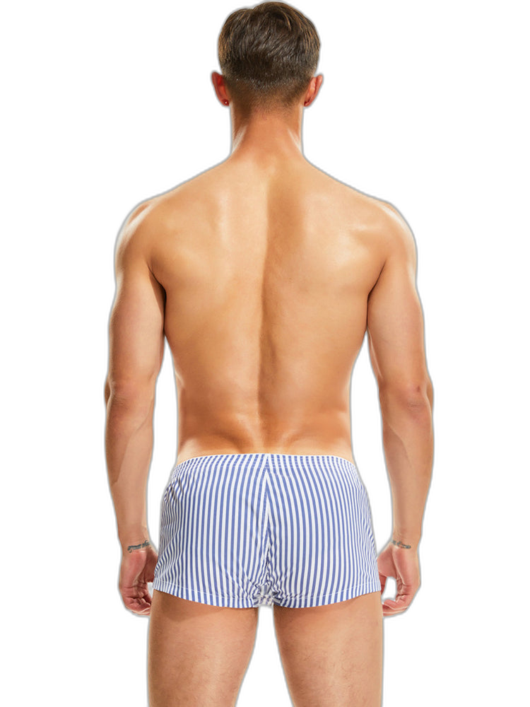2 Pack Men’s Classic Striped Trunks with Button Fly
