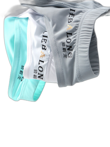 3 Packs of Men's Ice Silk Seamless Convex Pouch Briefs