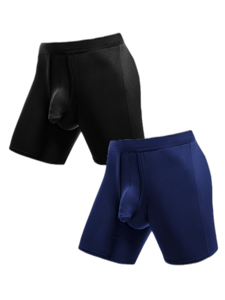 2 Pack Long Boxer Briefs with Separate Pouch