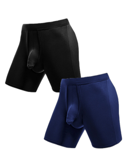 2 Pack Long Boxer Briefs with Separate Pouch