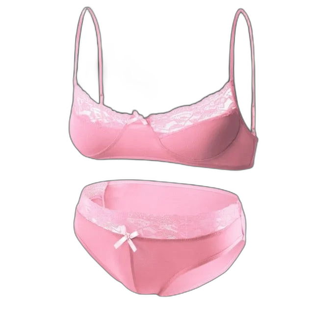 Mens Lace Lingerie Panties & Bra Set