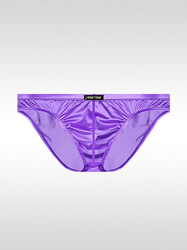 Men's Sexy Silky Thin Breathable Satin Low-Rise Briefs