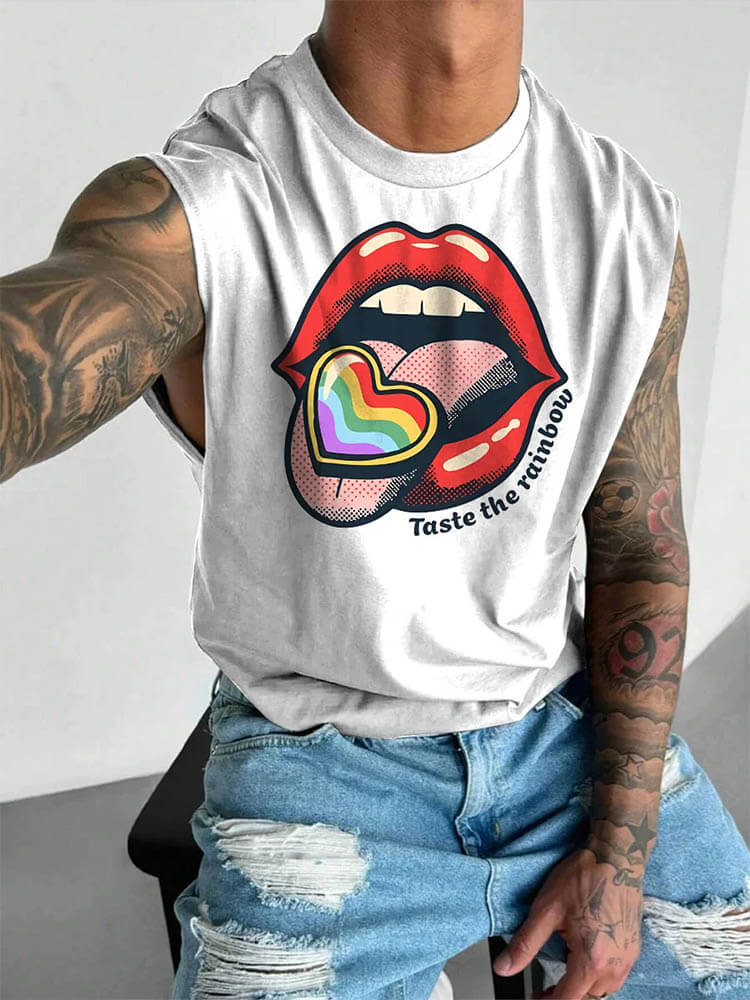 Men's Mouth Taste The Rainbow Wide Shoulder Vest