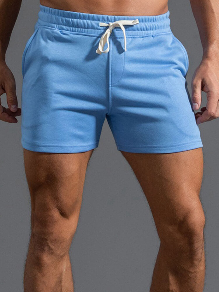Men's Casual Solid Cotton Gym Shorts