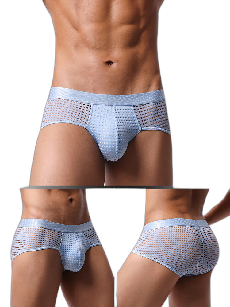 3 Pack Men's Quick-Dry Mesh Low-Rise Briefs