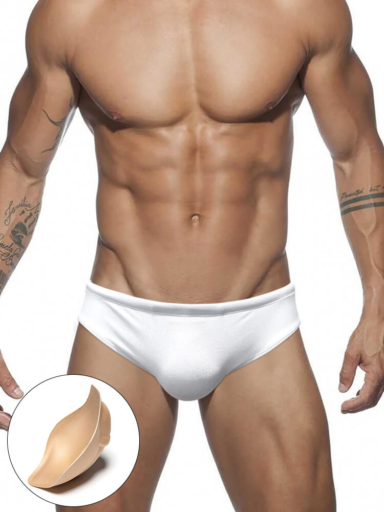 Men's Solid Color Shiny Sexy Triangle Swim Briefs
