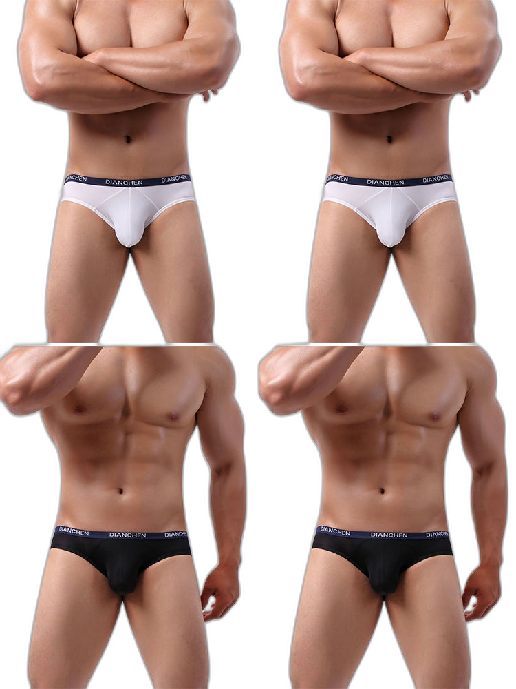 4 Pack Men's Ultra-Soft Ice Silk Briefs