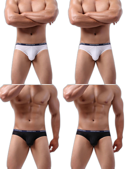 4 Pack Men's Ultra-Soft Ice Silk Briefs