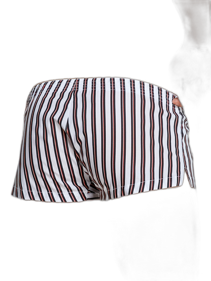 Men's Color Stripes Trunks With Button Fly