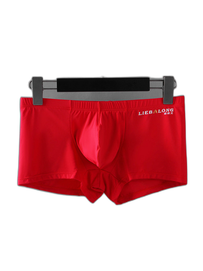 3 Pack Men's Breathable Ice Silk Double-Layered Big Pouch Sexy Boxer Briefs