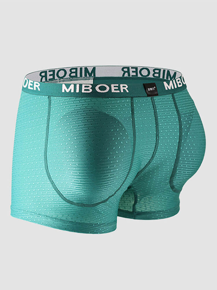 Men's U-Pouch Shaping Butt-Lifting Solid Trunks